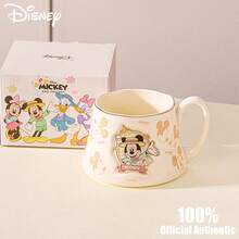 Disney 迪士尼官方米奇米妮标志设计可爱卡通陶瓷杯，家用早餐情侣个性化咖啡杯，刺绣奢华标志杯 - 彩色 - 查看 11