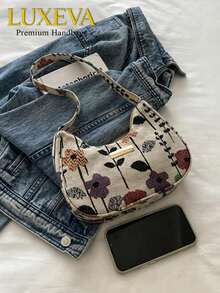 Fashionable & Versatile Solid Color New Style Plant Print One Shoulder Casual Minimalist Baguette Crossbody Square Bag For Women, Fashionable Knitted Contrast Floral Commuter Magnetic Underarm Bag, Minimalist Shoulder Bag, Portable Handbag, Suitable For Women's Daily Use, Exquisite Floral Pattern Ladies Handbag, Versatile Solid Color New Floral Print Shoulder Bag, Casual Minimalist Baguette Small Square Bag For Women, Vintage Bohemian Floral Print Crossbody Bag, Retro Shoulder Hippie Bag, Women Handbag With Wallet , Bohemian Outfit For Women, Boho, Travel Essential, Bags, Beach Bag, Summer, Purses And Bags Women, Easter, Octobuddy, Boho, Key Chains, Cruise Essential, Wedding Items, Polka Dot, Beach Accesories For Women, Travel Accesoires, Car Acessesories, Vacation Essentials, Travel Essentials For Women, Beach Bag[US-Based Shipping] - 彩色 - 查看 7