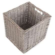 Red Hamper Antique Wash Square Storage Basket - Transparent Black Model - View 2