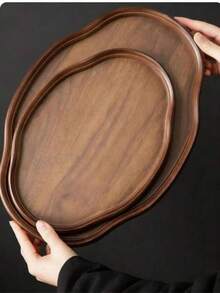 1个椭圆形胡桃木托盘，适合盛放食物、零食、饮料、寿司、牛排、披萨、甜点、蛋糕、面包，也可作早餐托盘、咖啡托盘、茶托盘、餐盘、食物盛盘使用。 - 紫紅色 - 查看 4