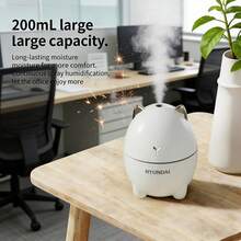 HYUNDAI Modern Dudu Cat Humidifier DDM-1: Ultrasonic Cool Mist Silent Humidifier With Large Capacity Water Tank, Cute Cat Design, Portable For Desktops, Rooms, And Offices. - Mist - View 1