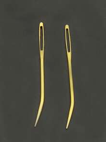 2支装毛衣缝纫针，粗弯针，大眼针，编织针，手工缝纫针 - 红色、蓝色、绿色、银色、紫色、橙色 - 鋁大眼彎頭手縫針 - 查看 8