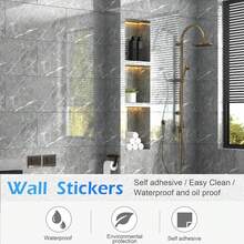 12Pcs PVC Marble Tiles Wall Sticker Self-Adhesive Stick Kitchen Bathroom Decor - A - View 4