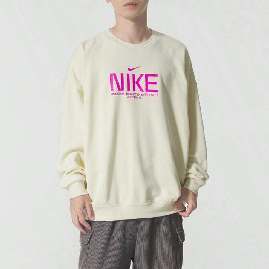 Nike AS M NK CLUB FT OS CREW GCEL Sweatshirt/Pullover, Round Neck Casual Lifestyle For Men, IM9355 - White - View 1