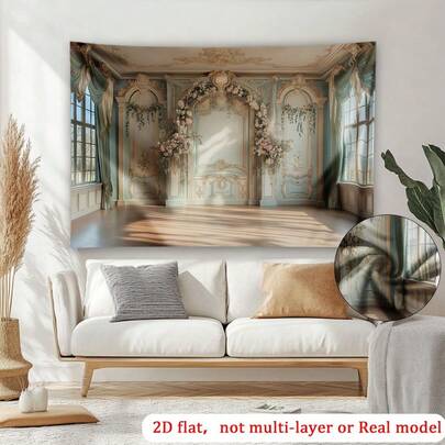 1 Set Of Background Cloth Pink Flower Wooden Door Romantic And Sweet Style Background Decoration, Photography Studio Props Multi-Purpose Room Banner Decoration, Used For Home Decoration, Parties, Studios, Homes And Gardens, Wedding Scene Banner Background Cloth. Various Sizes And Scenes Are Available For Selection.