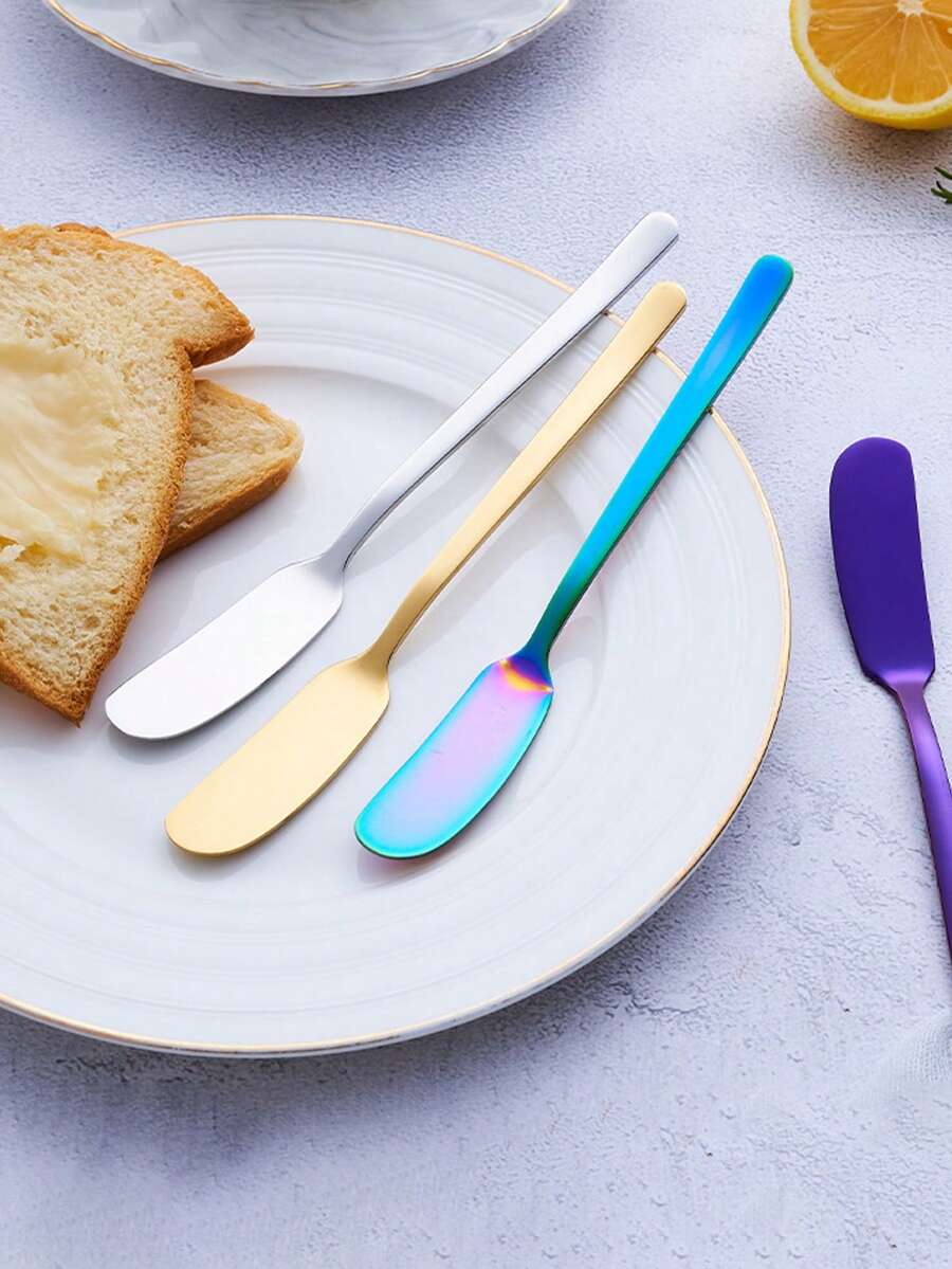 1pc Stainless Steel Butter Dispenser, Multi-Function Cutter Spatula, Cheese Slicer, Bread Jam Butter Knife, Cream Piping Knife, Suitable For Bread, Jam, Cheese, Cake, Butter, Ice Cream, Home Kitchen Utensils - View 1