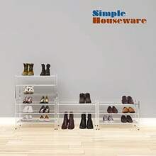 Simple Houseware - Zapatero apilable de malla de 3 niveles color plateado - Plateado - Ver 7