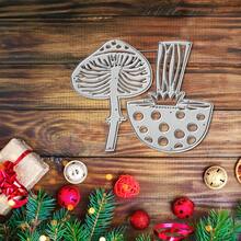 Creative Mushroom Dies, DIY Scrapbooking Album And Embossing Stencil, Greeting Card Making Tool, Card Paper Cutting Crafts ,Gift Card Making Template Die Cuts. - Silver - View 7