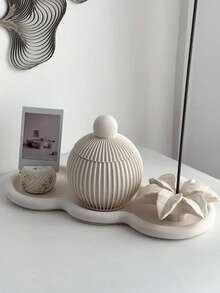 A Set Of Striped Spherical Storage Box Silicone Mold, DIY Creative Minimalist Striped Candle Cup Plaster Mould, Home Decoration / Gift Ornament Epoxy Resin Mold, Handicraft Casting Molds, Art Decorative Ornament Gypsum Mold - Striped Spherical Storage Box Silicone Mold - View 10