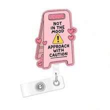 1pc Sequin Pattern Retractable Badge Holder, Suitable For Nurses, Doctors, Students, Workers And Volunteers - Multicolor - View 5