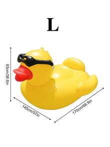 1pc Inflatable Floating Raft, Inflatable Giant Yellow Duck Floating Raft, Adult Swimming Floating Raft, Water Party Supplies, Inflatable Floating Bed - Inflatable Duck Floats - View 2