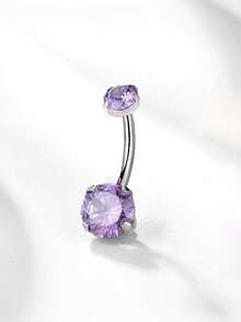 14G Belly Button Ring Surgical Stainless Steel Round Cubic Zirconia Navel Barbell Belly Rings For Women - Navel Nails - View 7