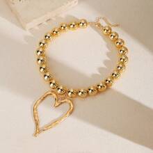 1条优雅心形吊坠串珠项链，百搭款式，适合度假、派对、婚礼、生日礼物、日常佩戴 - 彩色 - 查看 6