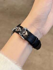 Huastonband 適用於 女款錶帶 40mm 41mm 42mm 44mm 45mm 46mm 49mm 38mm，柔軟舒適創意個性龐克鉚釘風錶帶，相容 Series SE S11/S10/S9/S8/S7/S6/S5/S4 智慧手錶配件，纖細腕帶女款飾品手鍊手鐲錶帶，夏季海灘度假派對舞蹈畢業返校季禮物 - 黑色 - 查看 7