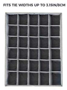 30-Grid Foldable Fabric Drawer Divider, Wardrobe Organizer Box For Socks, Underwear, Ties - Light Grey - View 9