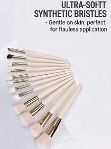 12 Pink Gradient Makeup Brush Set Quality Hair Beginners Essential Powder Mist Dream Light And Easy To Grasp Powder Powder Blush Nose Shadow Eyeshadow Brush - White - View 2