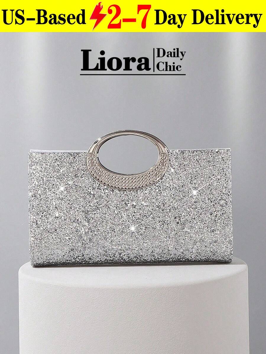 Women's Fashion Sparkling Crystal Rhinestone Clutch Purse, Luxury Shiny Rhinestone Evening Handbag For Prom, Party, Ball, Birthday Celebration, Bridal Clutch, Perfectly Matching With Bridal Party, Prom Bag For Party.Elegant Sparkling Evening Purse For Women, Crystal-Detailed Hand-Held Clutch With Radiant Shine, Versatile Formal Bag For Weddings, Proms And Black-Tie Events.Sparkling Evening Purse, Crystal Clutch Bag, Formal Handbag, Wedding Purse, Prom Clutch, Black-Tie Event Bag, Radiant Clutch, Elegant Night Bag, Versatile Clutch, Celebration Accessory, Women's Formal Bag, Party Purse, Shimmer Bag, Gala Clutch, Special Occasion Bag.Christmas,Christmas Gifts,Gifts For Women,Crossbody Bags For Women,Purses,Purses And Bags Women,Makeup Bag,Bags For Women,Shoulder Bag,Carteras Para Mujer,Christmas Bags,Carteras Para Mujer,Mom Gifts,Makeup Bag,Personalized Gifts,Teacher Gifts,Teacher Christmas Gifts,Totes Bags For Women,Purses And Bags Women,Purses And Bags - 銀色 - 查看 1