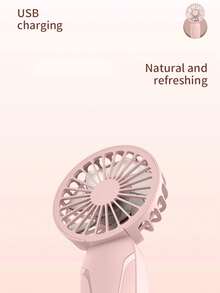 1个男女通用纯色简约设计便携迷你手持风扇，7叶制冷风扇，USB充电，适合夏季户外旅行、海滩、运动、办公室、学校、泳池派对、日常使用 - 彩色 - 查看 6