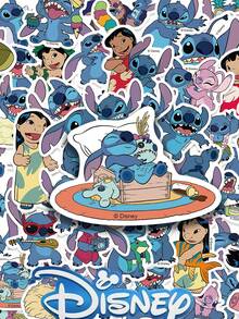 51pcs Disney Cute Cartoon Lilo & Stitch Stickers DIY Diary Notebook Laptop Luggage Skateboard Graffiti Stickers Fun Classic Style - 1 Set - View 12