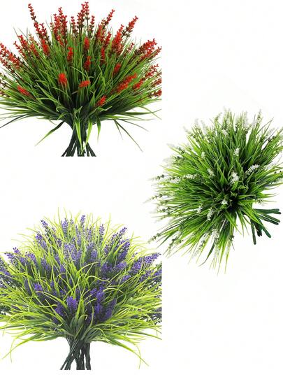 1株人造狗尾草，仿真户外绿植带花，适用于花园、门廊、窗台、商店、办公室、家居装饰