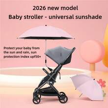 1pc Universal Baby Stroller Sunshade Umbrella, Toddler Tricycle Pushchair Sun/Rain Cover, Baby Strolling Essential - Multicolor - View 7