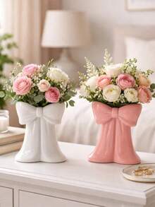 1pc Plastic Bowknot Vase, Cute And Beautiful Decorative Vase, Suitable For Placing On Living Room Table Or Bookshelf - Multicolor - View 8