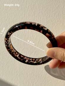1 pieza Brazalete grueso a rayas blanco y negro de estilo punk exagerado, brazalete a juego con estampado de leopardo de moda hip hop, joyería para mujer, adecuado para fiestas y vacaciones - multicolor - Ver 15