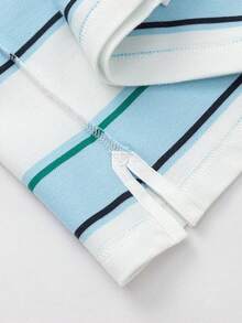 Balabala 男童夏季条纹Polo衫 2026 舒适柔软凉爽透气上衣 - 白藍色調 - 查看 6