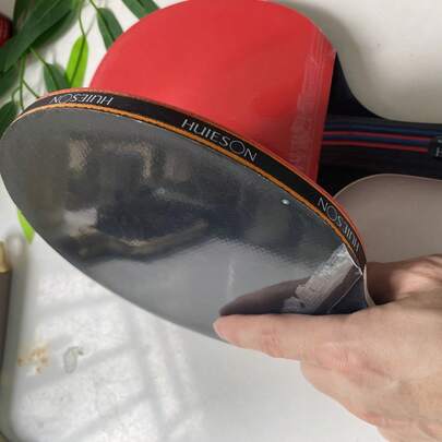 Juego de raquetas de tenis de mesa de 3 estrellas: 2 raquetas + 1 funda de raqueta, hoja de madera de 5 capas, adecuado para entrenamiento y competición de adultos, peso pesado con gran potencia de golpeo para jugadores aficionados y profesionales