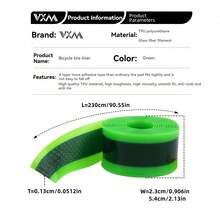 1条2026新款自行车内胎自粘防刺胎垫，TPU玻璃纤维公路自行车沙滩车防刺内衬 - 綠色 - 查看 5