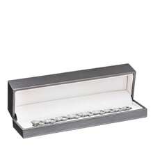 Allure - Joyero de piel - Elegante caja de regalo con interior de piel - Colección opulenta - Caja de pulsera - Charcol/Gris - Gris antracita - Ver 1