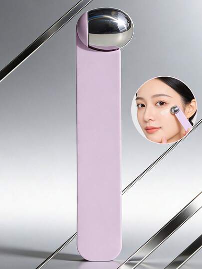 Stainless Steel Facial & Eye Massage Ice Roller, Stainless Steel Eye Cream Applicator, Promotes Skincare Product Absorption, Reusable, Reduces Dark Circles, Great Gift For Family And Girlfriend, Includes Stainless Steel Beads