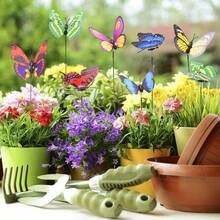 10/25 pezzi Picchetti a forma di farfalla - Brillano al buio, perfetti per decorazioni da giardino e prato, senza bisogno di alimentazione elettrica - Stili multipli - Visualizzare 7