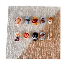 2 piezas Alfombra tejida a mano Tarjeta de color de uñas INS Accesorios fotográficos, Placa de uñas DIY Junta de exhibición de lino para usar uñas Fondo acrílico para diseño de arte de uñas - Multicolor - Ver 4