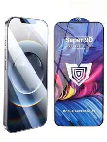 1pc Ultra-Clear Tempered Glass Screen Protector, Full Coverage, Anti-Fingerprint, Anti-Drop, Anti-Scratch, 9H+ Hardness, Compatible With IPhone 17 Pro Max/17 Air/16 Pro Max/16 Pro/16 Plus/16/15 Pro Max/14 Pro/13/11 Smartphones - Black - View 7