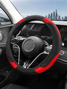 Crystal Carbon Fiber Steering Wheel Cover | Racing Grade Nano Anti-Wear Coating + Racing Track Texture Anti-Slip Lining | Premium Embroidery - A - View 6