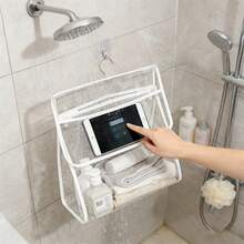 Large Transparent PVC Waterproof Hanging Bathroom Storage Bag With Hooks - Multi-Compartment Wall/Door Mounted, Suitable For Towels, Clothes, Toiletries - Essential For Dorms, Apartments, Bathrooms, Space-Saving Design, Durable Construction, Ideal For College Students - View 5