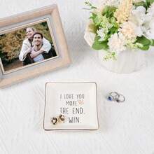 Wife Gifts Romantic Gifts for Her Jewelry Dish Tray I Love You More. The End I Win. - Aniversario cumpleaños Navidad Día de la Madre San Valentín regalos para esposa de marido - - Blanco - Ver 2