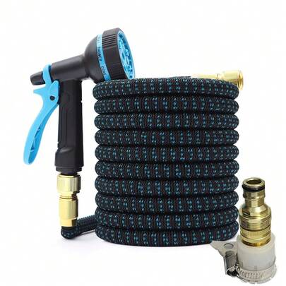 New Garden Water Gun Household Flushing Telescopic Water Pipe Combination High-Pressure Car Washing Water Gun Watering Garden Water Pipe Set