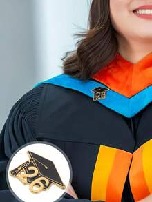 2枚2026毕业帽珐琅徽章 – 锌合金学院风胸针，可别在背包上作为礼物 - 查看 5