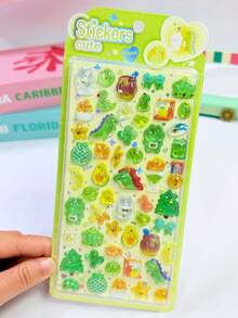 Pegatinas 3D lindas - Perritos calientes de dibujos animados, sushi, pegatinas de burbujas, pegatinas 3D de peluche mini reutilizables adecuadas para planificador, diario, cuaderno, computadora, funda de teléfono, etc. - Multicolor - Ver 7