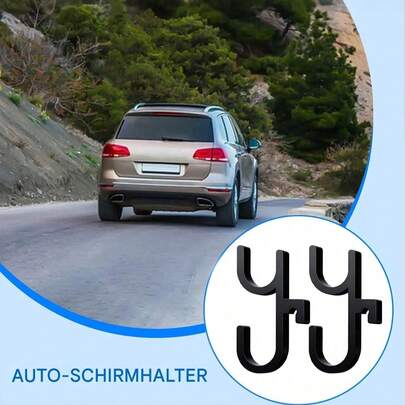 2 Stück/Set Regenschirm-Halter fürs Auto - Universeller U-förmiger Kofferraum-Organizer-Haken, rutschfester Regenschirm-Ständer für Autoinnenraum-Aufbewahrung
