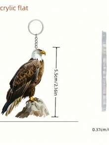 2D亚克力老鹰吊坠装饰，适用于包包、钥匙扣、家居、汽车，是春季、情人节、复活节、斋月、圣帕特里克节、圣诞节装饰和庆祝活动中送给情侣和朋友的完美礼物。 - 霸氣鷹2D壓克力裝飾吊墜掛件 - 查看 4