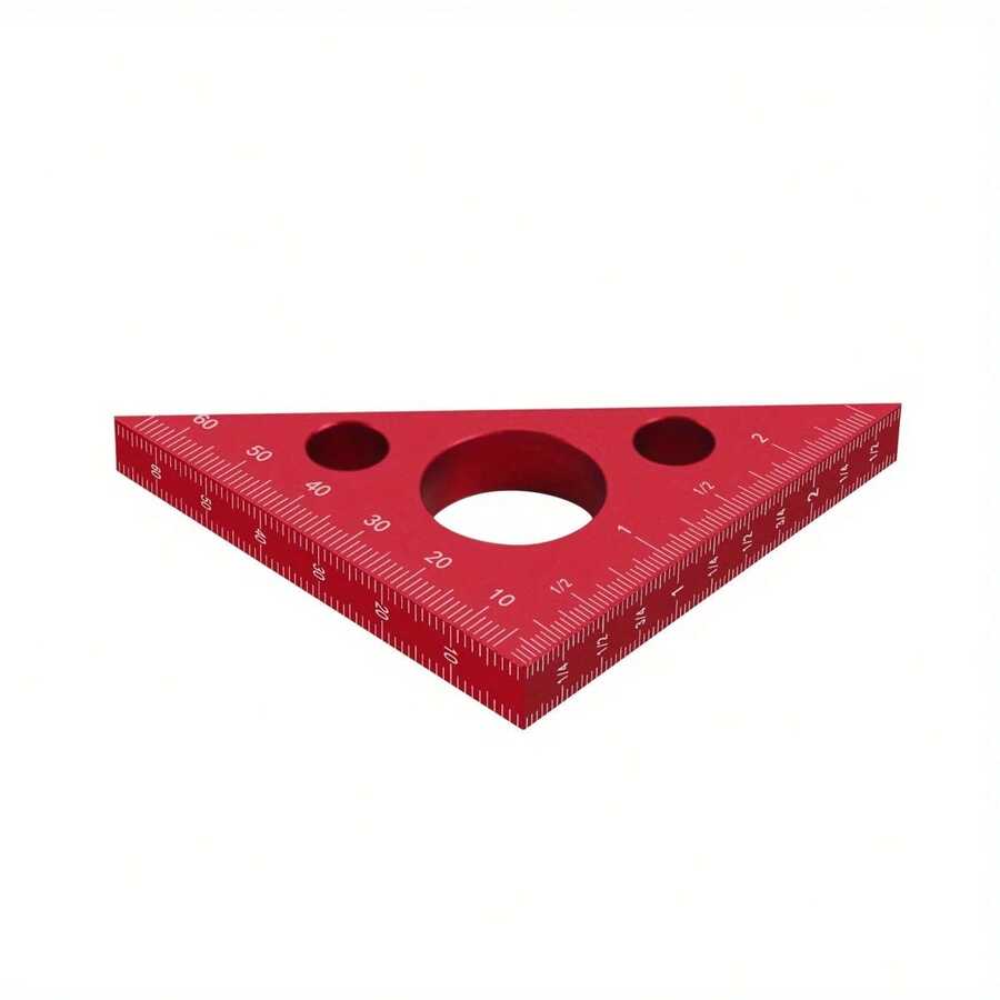 Aluminum Right Angle Ruler, Woodworking Ruler, Triangular Ruler, Scales, Machinist, Carpenter, Square Height Measuring Tools, GB6Z Gauge - Red - View 1
