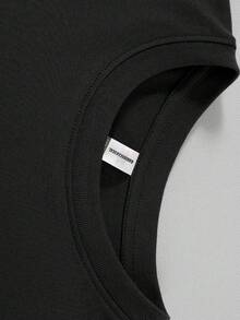 Disney T-Shirt Toy Story T-Shirt With Round Neck Short Sleeved Checkerboard Pattern For Boys And Girls+Toy Story All Staff Print+"EST.1995" Logo Retro Casual Style Suitable For Daily School/Parent-Child Interaction/Theme Parties In Summer - 黑色 - 查看 3