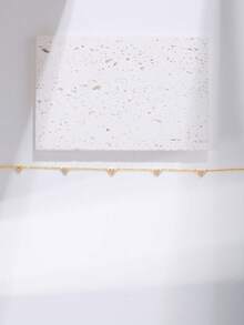 Nooxian 1件女士项链，精致铜镶嵌锆石心形吊坠流苏颈链，日常配饰礼品 - 金黃色 - 查看 3