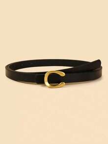 1pc/3pcs Set Leopard Print Letter U-Shape Alloy Buckle Women's Skinny Belt, Versatile For Casual, Business, Date, Party, All Seasons - Multicolor - View 6