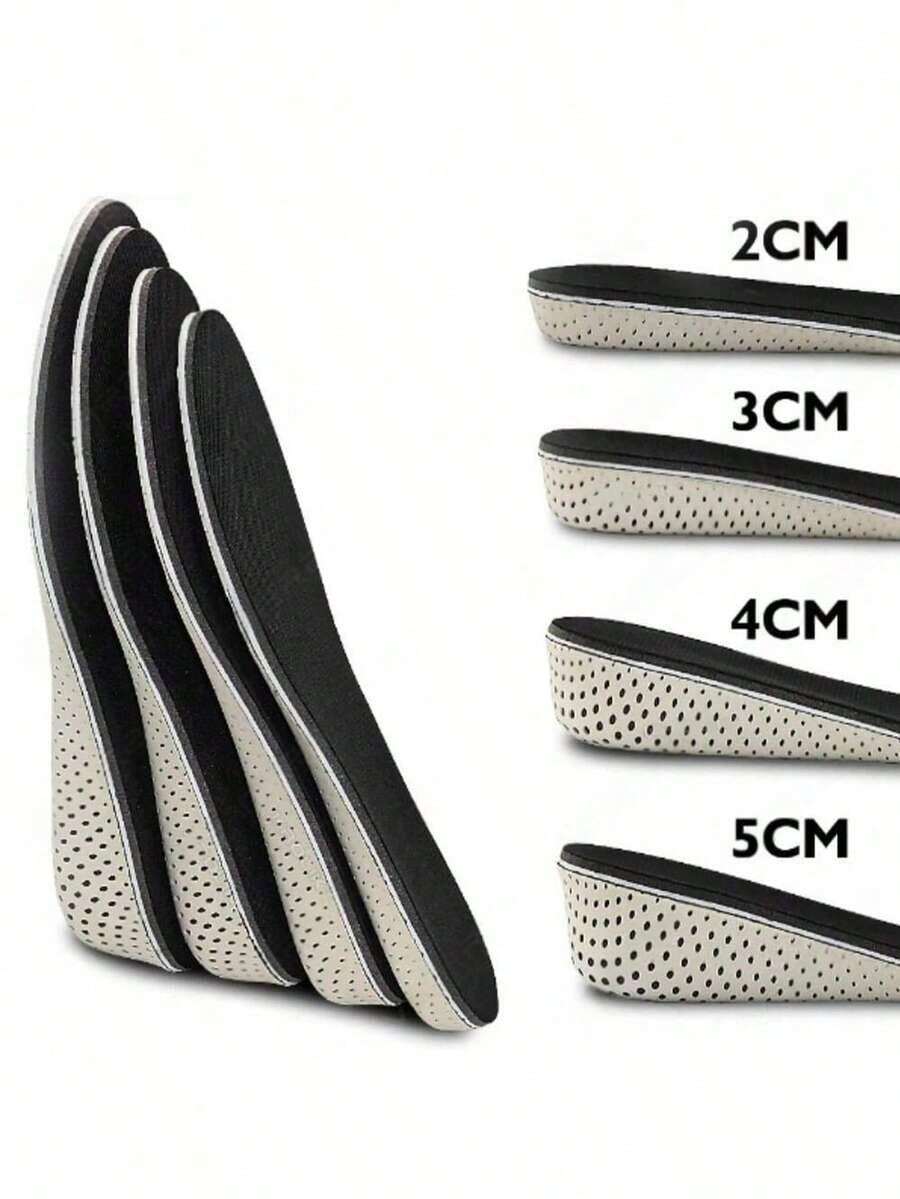 Height Increase Insoles Men Women Shoes Insole EVA Foam Heel Lifting 2/3/4/5CM Taller Cushion Heighten Shoe Pad, Accessories Sneakers, Snow Boots, Casual Shoes,White Shoes - 黑色 - 查看 1