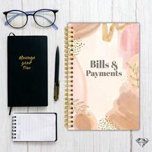 Cuaderno planificador de presupuesto | Libro de almacenamiento financiero mensual con seguimiento de gastos, 5.5"X8.3", diseño de portada abstracto, papel resistente, adecuado para uso doméstico, escolar y empresarial - A - Ver 3