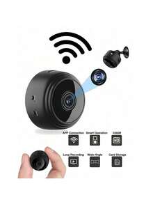 Cámara Mini WiFi HD 1080P Visión Nocturna Detección de Movimiento para Uso Doméstico - Negro - Ver 3